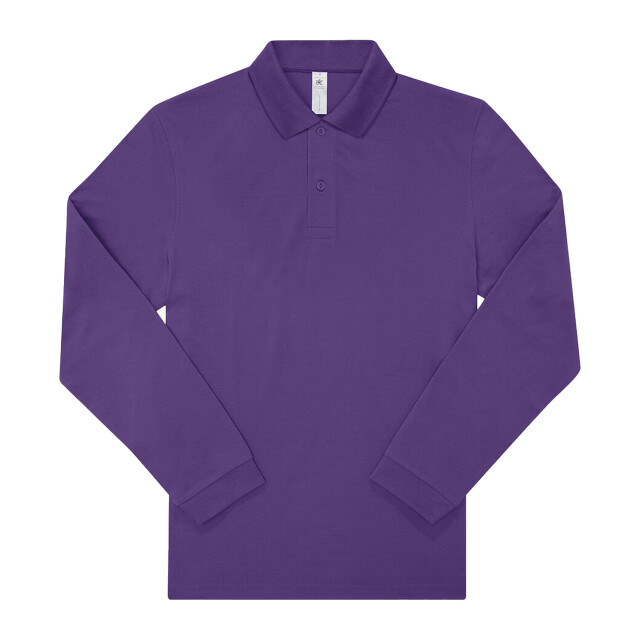 B and C Heren my polo 180 poloshirt met lange mouwen UTFK2867_metalliclilac large