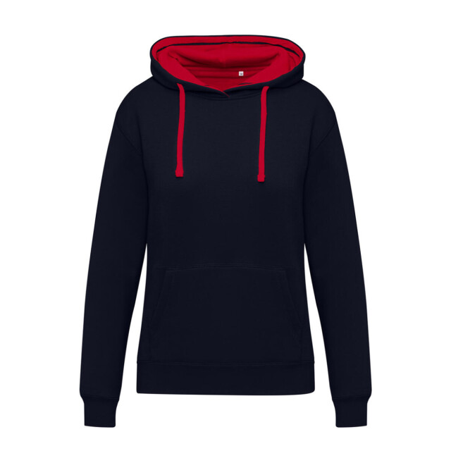 SG Dames contrasterende hoodie UTFK2903_darkblackred large