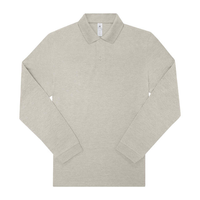 B and C Heren my heather poloshirt met lange mouwen UTFK2938_heathergreyfog large