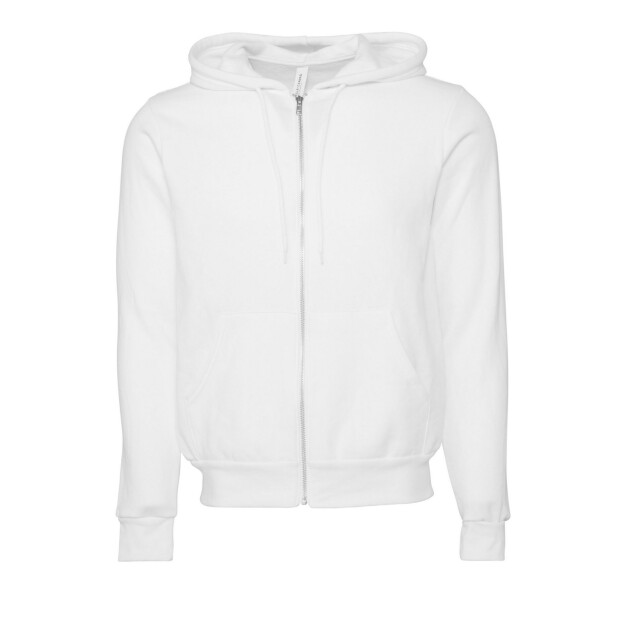 Bella + Canvas Unisex volwassen polycotton fleece slim full zip hoodie UTFK2989_dtgwhite large