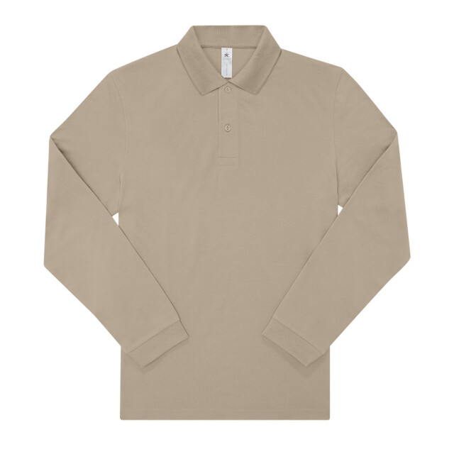 B and C Heren my polo 180 poloshirt met lange mouwen UTFK2867_mastic large