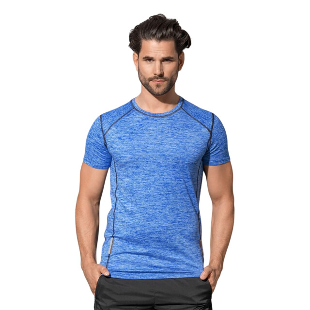Stedman Stars Heren sport gerecycled reflecterend t-shirt UTFK2504_heatherblue large