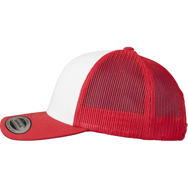 Yupoong De klassieke retro contrasterende trucker pet UTFK1874_redwhitered large