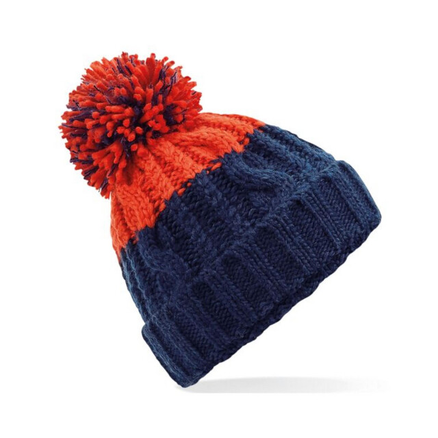 Beechfield Unisex adult apres beanie UTFK1178_oxfordnavyfirered large