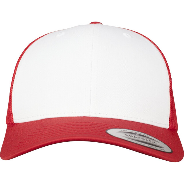 Yupoong De klassieke retro contrasterende trucker pet UTFK1874_redwhitered large