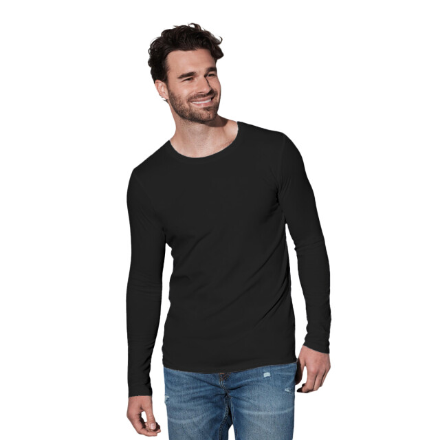 Stedman Stars Heren clive t-shirt met lange mouwen UTFK1752_blackopal large