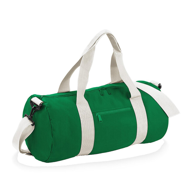Bagbase Gewoon varsity barrel / duffle bag (20 liter) UTFK183_kellygreenoffwhite large
