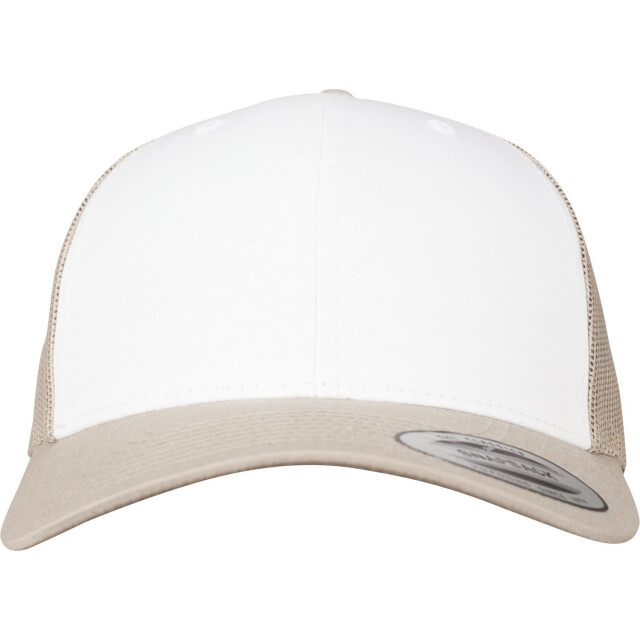 Yupoong De klassieke retro contrasterende trucker pet UTFK1874_khakiwhitekhaki large
