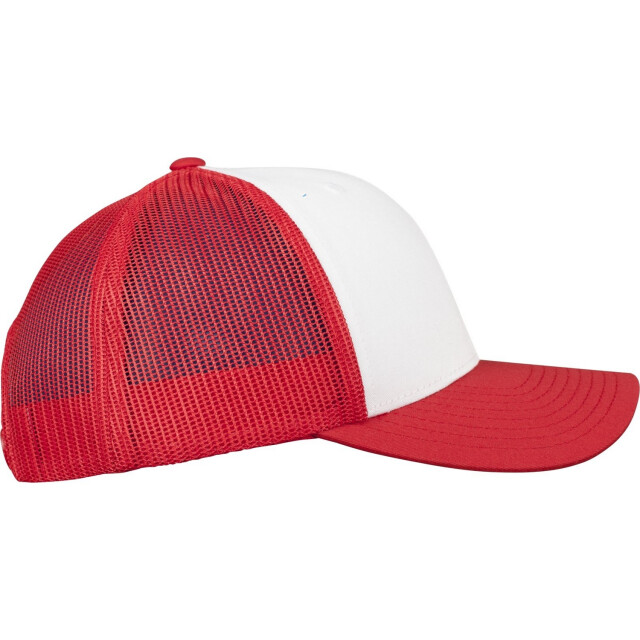 Yupoong De klassieke retro contrasterende trucker pet UTFK1874_redwhitered large