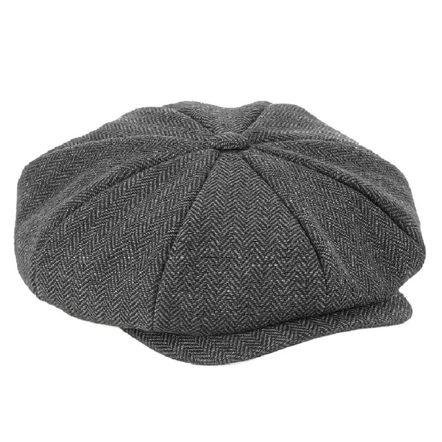 Beechfield Unisex volwassenen erfgoed baker boy cap UTFK1218_charcoalherringbone large