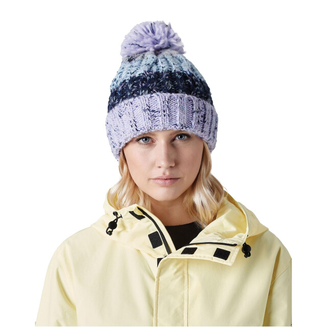 Beechfield Vrouwen/dames kurkentrekker pom pom beanie UTFK1437_palmaviolet large