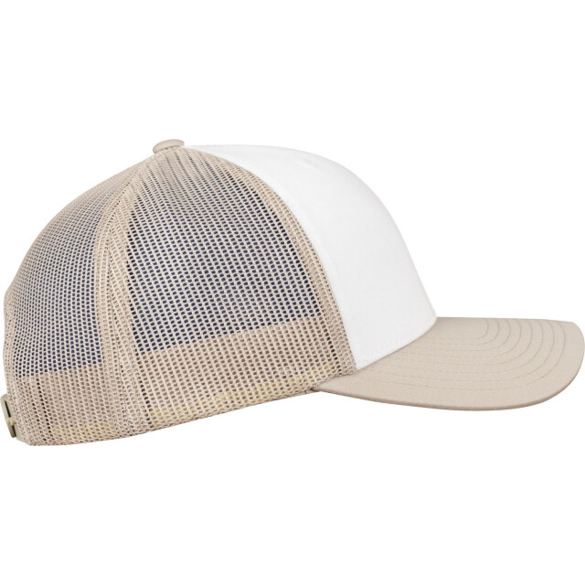 Yupoong De klassieke retro contrasterende trucker pet UTFK1874_khakiwhitekhaki large