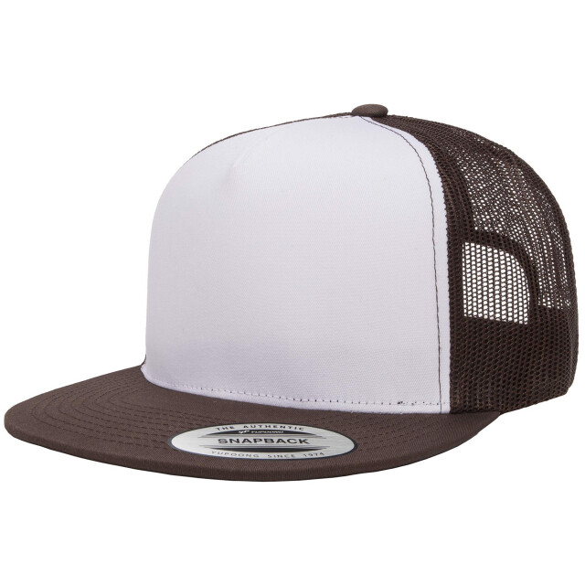 Yupoong Klassieke contrasterende trucker pet UTFK1760_whitebrownbrown large