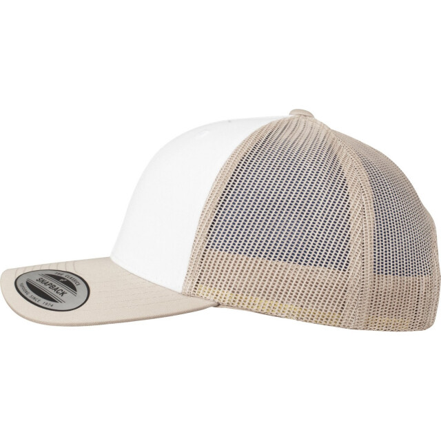 Yupoong De klassieke retro contrasterende trucker pet UTFK1874_khakiwhitekhaki large