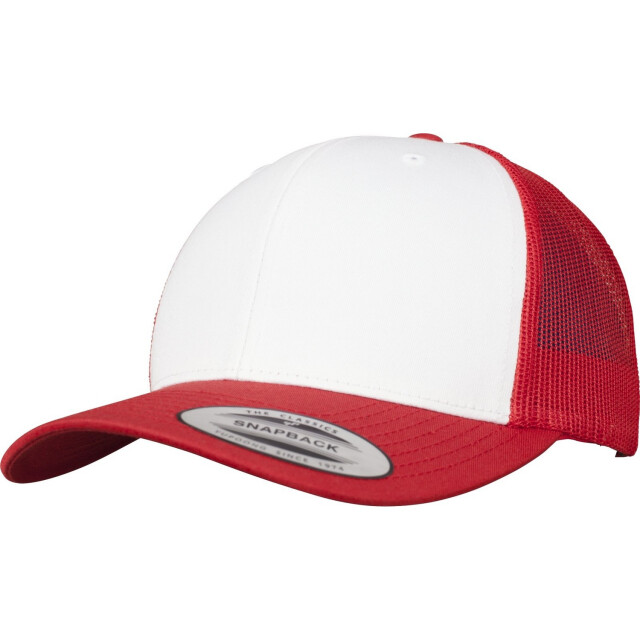 Yupoong De klassieke retro contrasterende trucker pet UTFK1874_redwhitered large