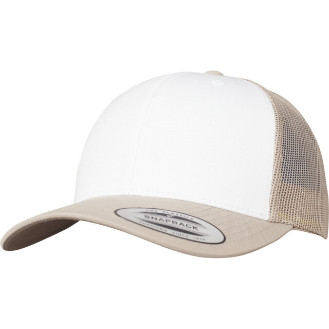 Yupoong De klassieke retro contrasterende trucker pet UTFK1874_khakiwhitekhaki large