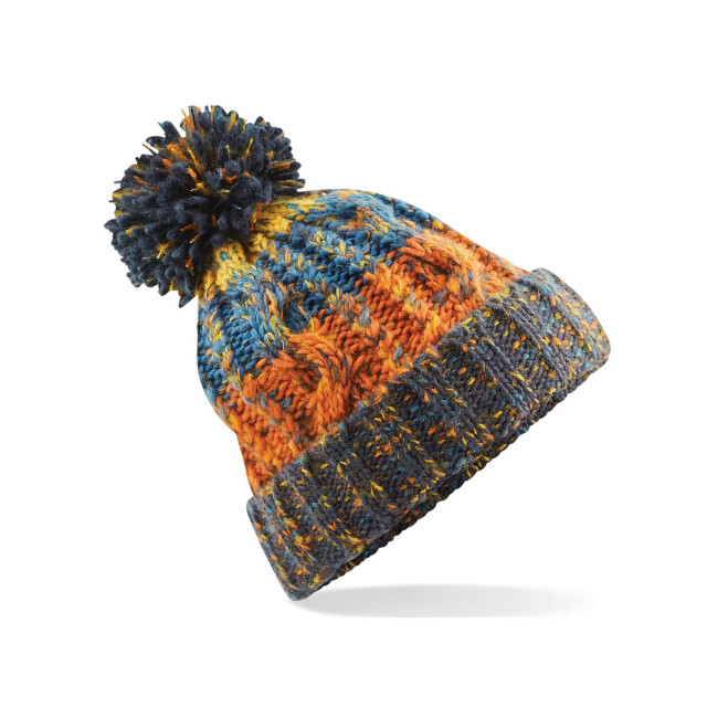 Beechfield Vrouwen/dames kurkentrekker pom pom beanie UTFK1437_retroblue large
