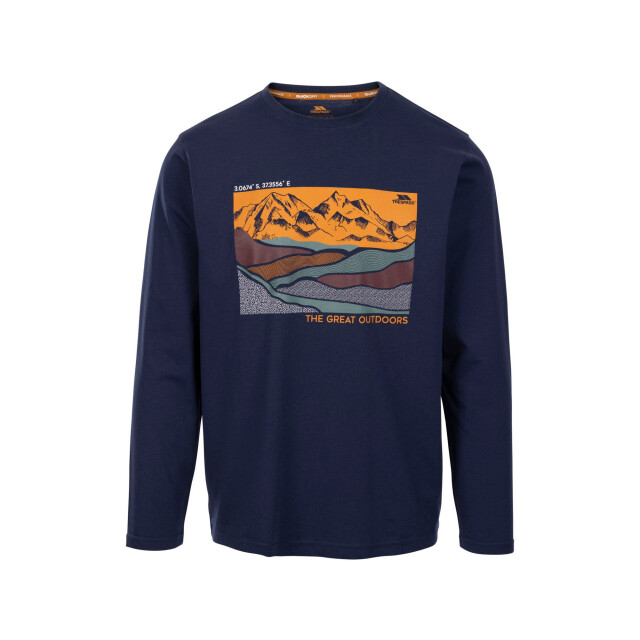 Trespass Heren flinder bedrukt t-shirt met lange mouwen UTTP6655_navy large