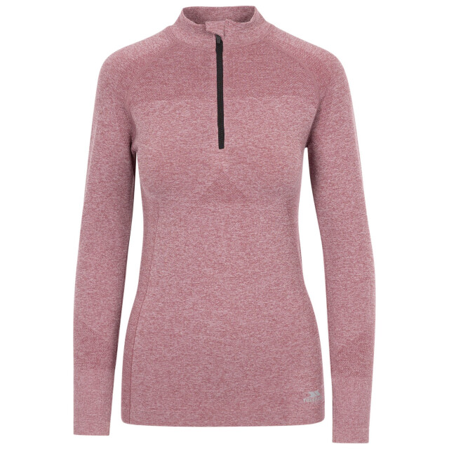 Trespass Dames pelina half zip active top met lange mouwen UTTP6384_rosetone large