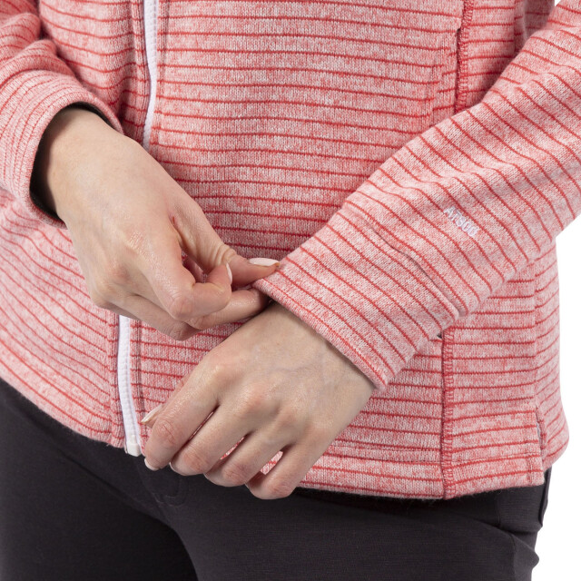 Trespass Dames kari gestreepte fleece jas UTTP5600_rhubarbmarl large