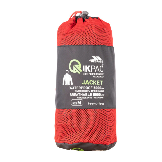 Trespass Unisex qikpac x opbergbare jas UTTP4773_blackred large