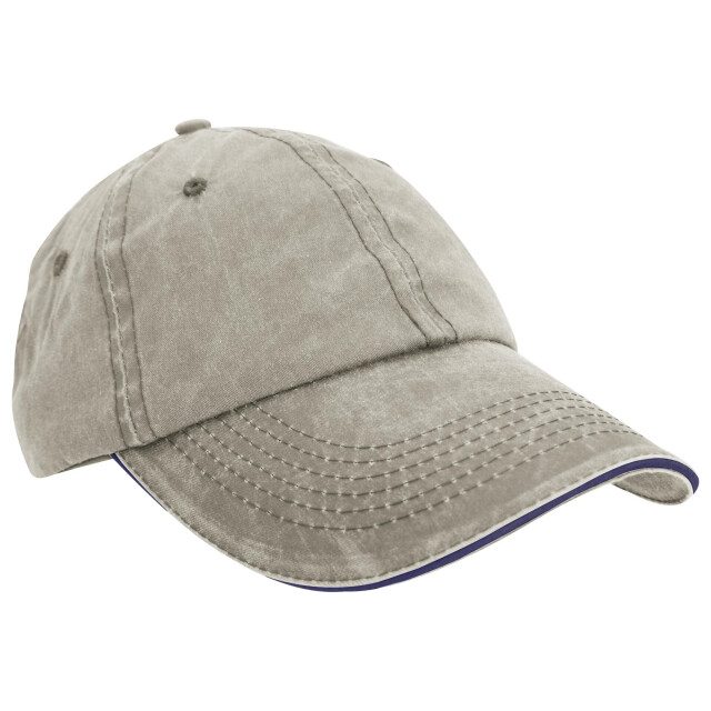 Result Gewassen fijne lijn katoenen baseballpet met sandwich peak UTFK637_puttynavy large