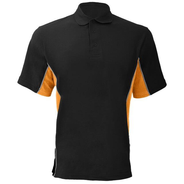 Gamegear ® heren track pique polo top met korte mouwen UTFK373_blackorangewhite large