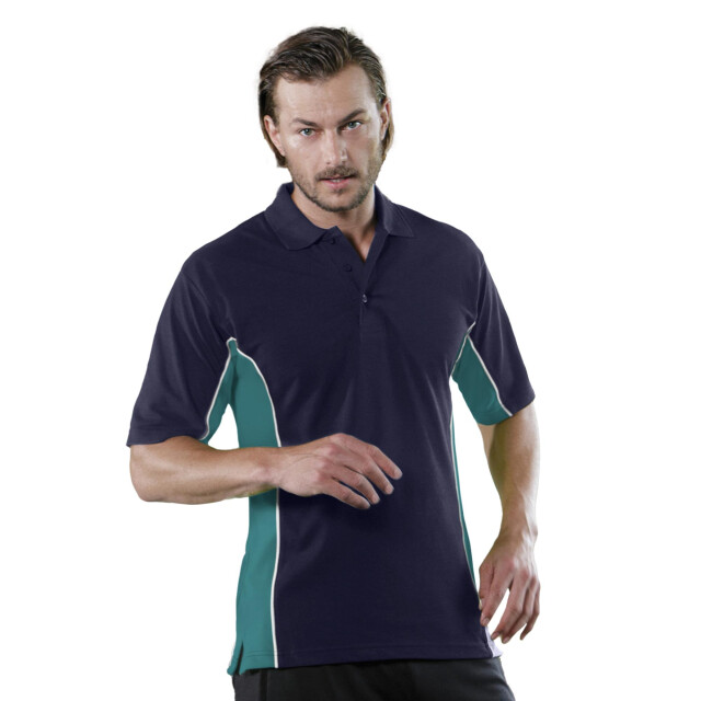 Gamegear ® heren track pique polo top met korte mouwen UTFK373_navyturqoise large