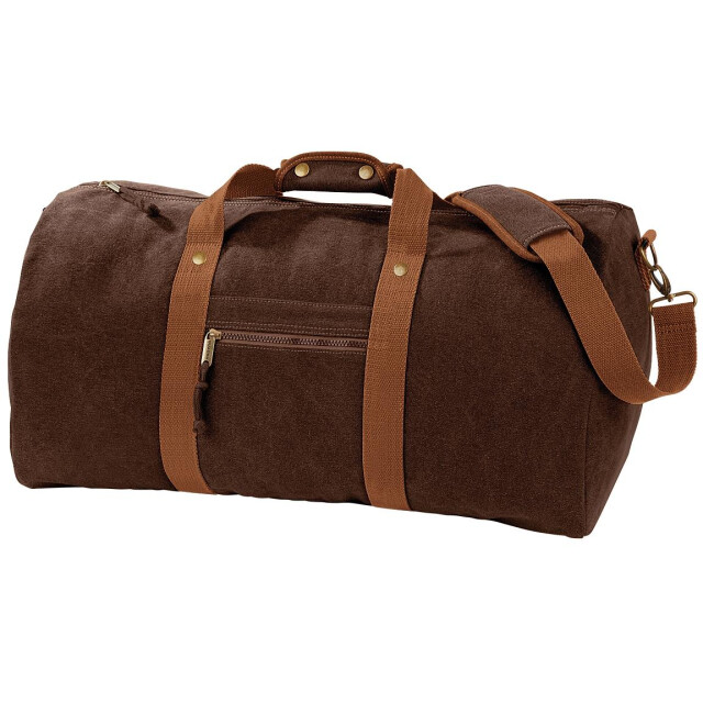 Quadra Vintage canvas holdall duffelzak 45 liter UTFK496_vintagebrown large