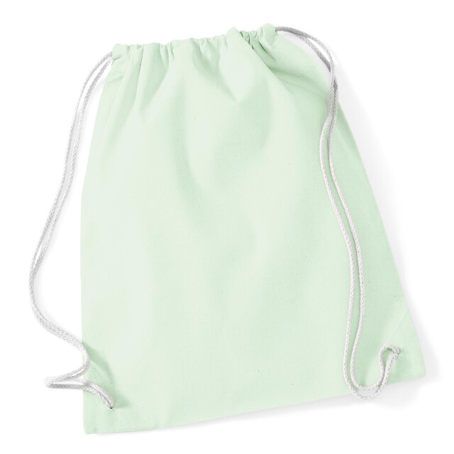 Westford Mill Katoenen gymsac-zak 12 liter UTFK958_pastelmintwhite large