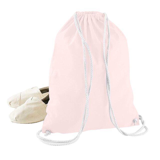Westford Mill Katoenen gymsac-zak 12 liter UTFK958_pastelpinkwhite large