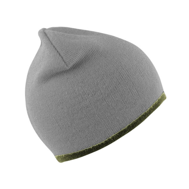 Result Unisex reversible fashion fit winter beanie hat UTFK676_stoneolive large