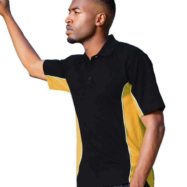 Gamegear ® heren track pique polo top met korte mouwen UTFK373_blacksunyellowwhite large