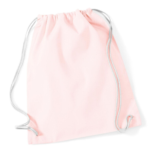 Westford Mill Katoenen gymsac-zak 12 liter UTFK958_pastelpinkwhite large