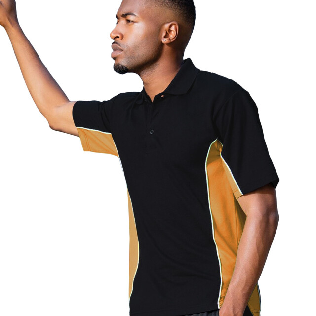 Gamegear ® heren track pique polo top met korte mouwen UTFK373_blackgoldwhite large