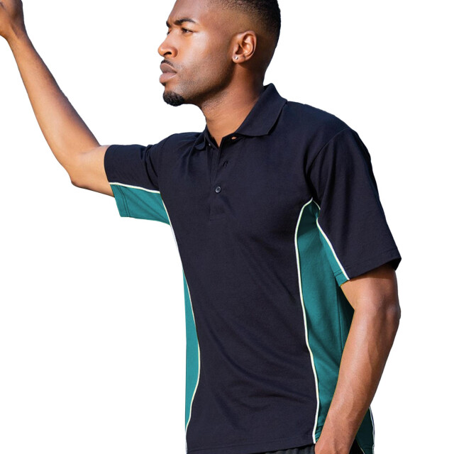 Gamegear ® heren track pique polo top met korte mouwen UTFK373_navyturqoise large