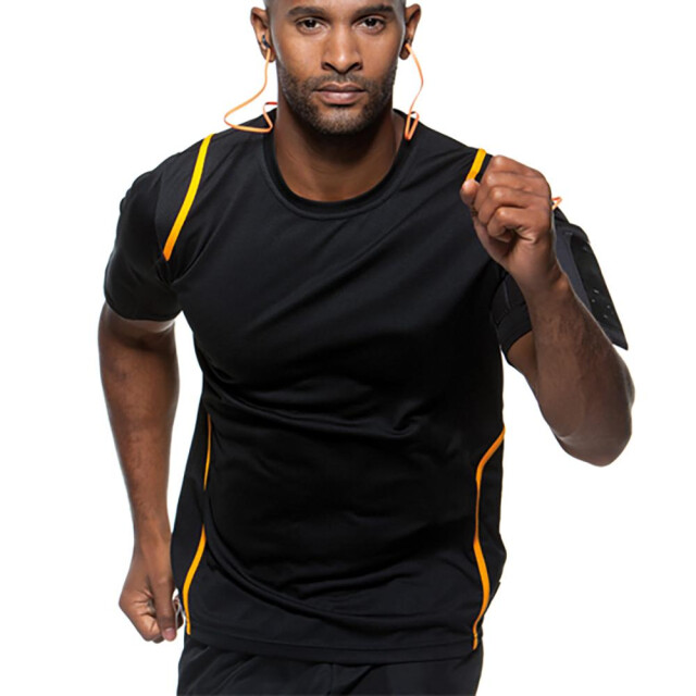 Gamegear ® cooltex® t-shirt met korte mouwen / herensportkleding UTFK386_blackfluorescentorange large