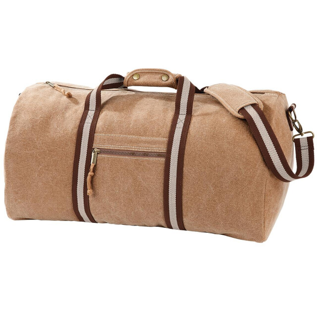 Quadra Vintage canvas holdall duffelzak 45 liter UTFK496_sahara large
