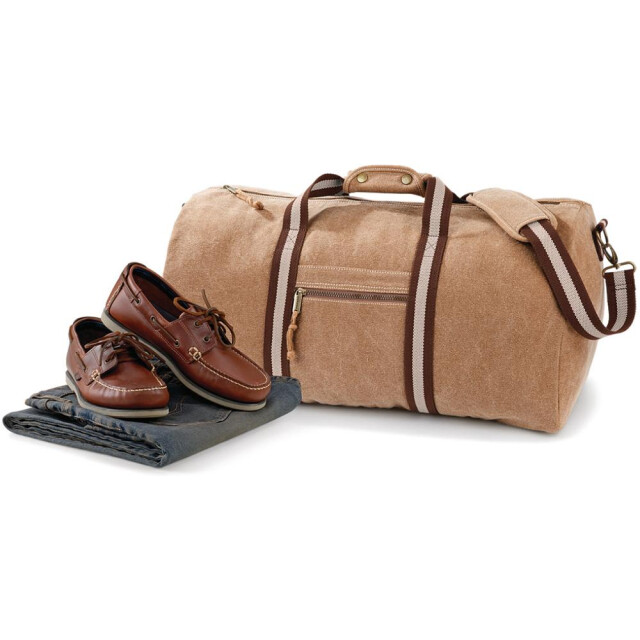 Quadra Vintage canvas holdall duffelzak 45 liter UTFK496_sahara large