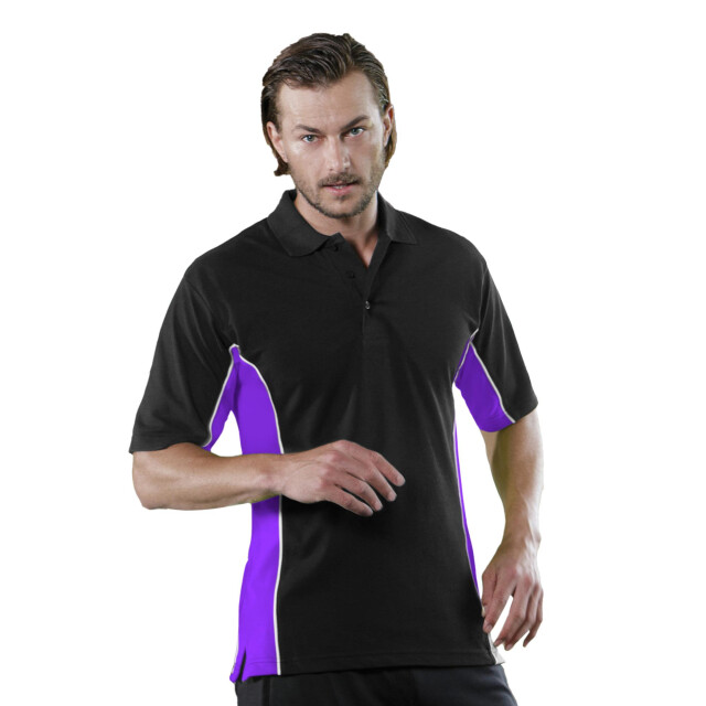 Gamegear ® heren track pique polo top met korte mouwen UTFK373_blackpurplewhite large