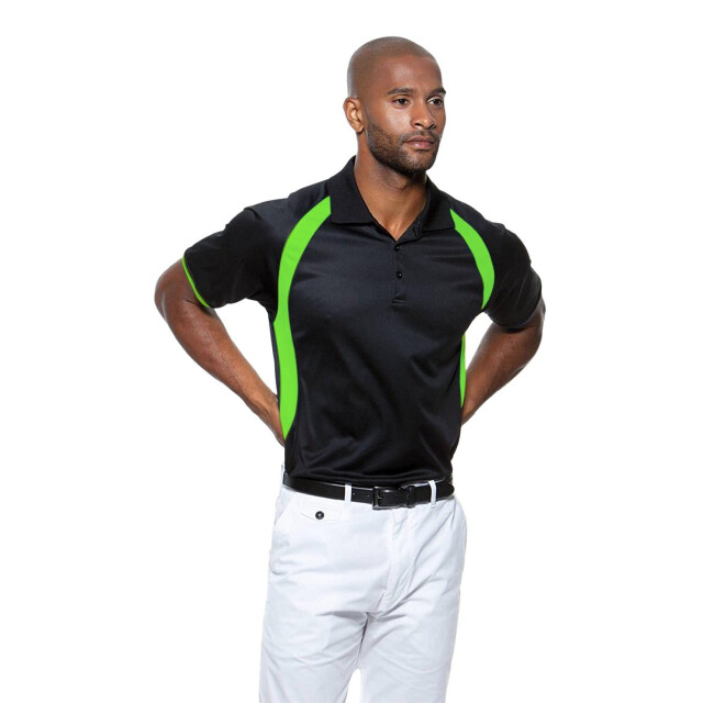 Gamegear ® heren cooltex® riviera polo shirt / herensportkleding UTFK380_blackflourescentlime large