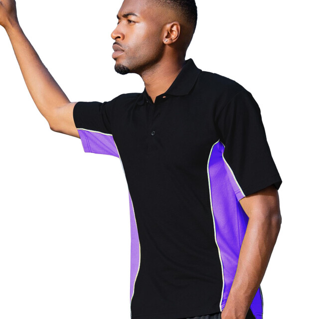 Gamegear ® heren track pique polo top met korte mouwen UTFK373_blackpurplewhite large
