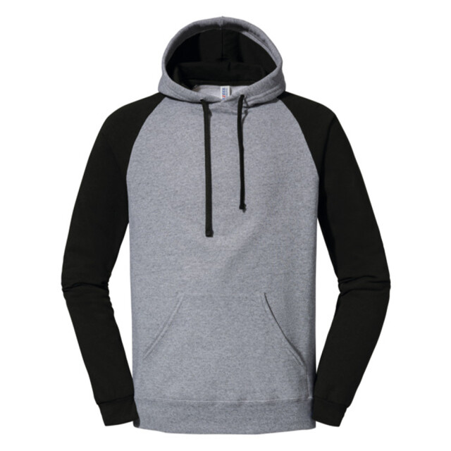 Jerzees Colours Heren colour block nublend raglan hoodie UTFK3152_oxfordblack large