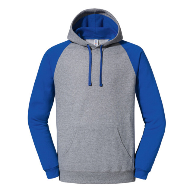 Jerzees Colours Heren colour block nublend raglan hoodie UTFK3152_oxfordroyalblue large