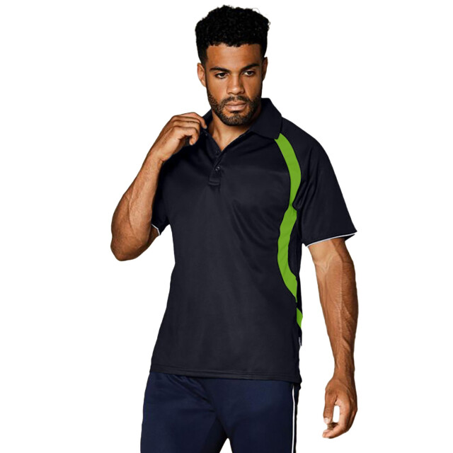 Gamegear ® heren cooltex® riviera polo shirt / herensportkleding UTFK380_blackflourescentlime large
