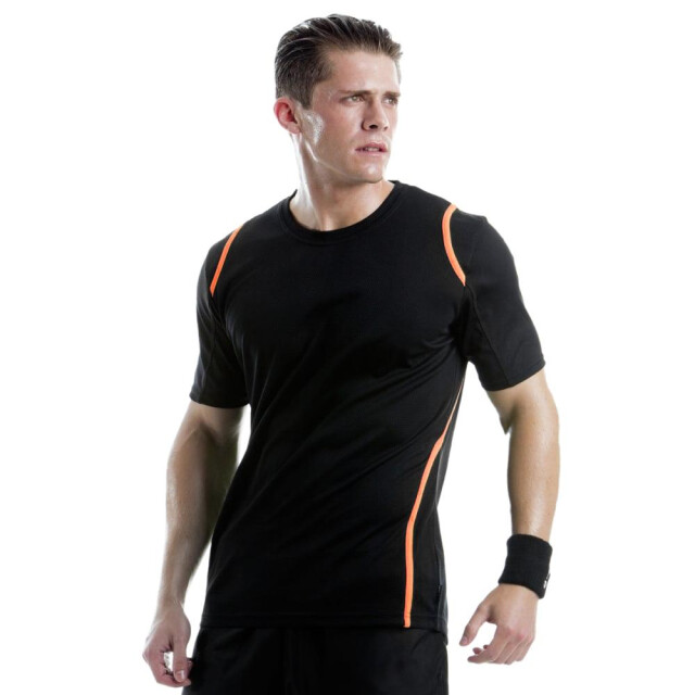 Gamegear ® cooltex® t-shirt met korte mouwen / herensportkleding UTFK386_blackfluorescentorange large