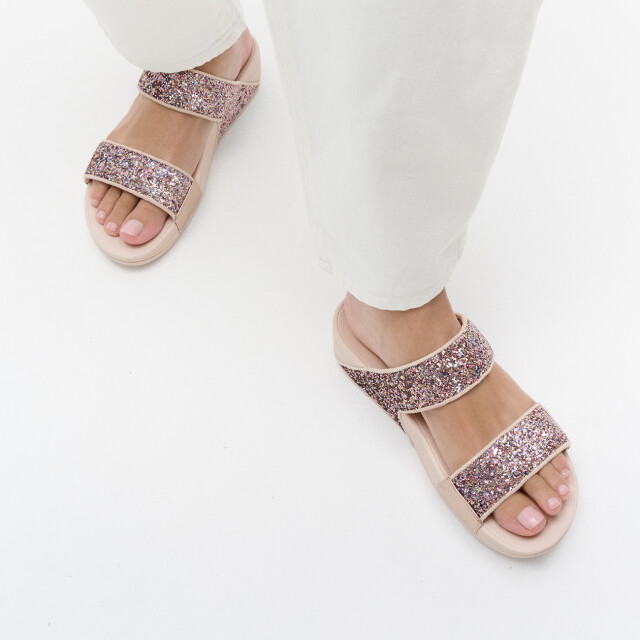 FitFlop Lulu multi-tonal glitter slides JE5 large