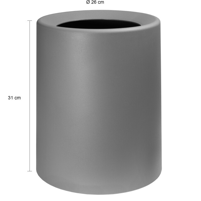 QUVIO Prullenbak plastic met binnenemmer 12 l donker 1395364 large
