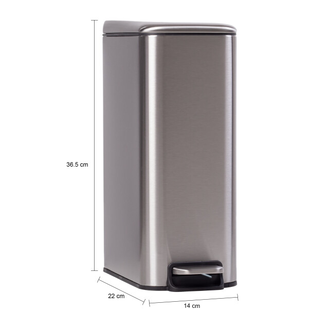 QUVIO Prullenbak 8l metaal - 2596034 large