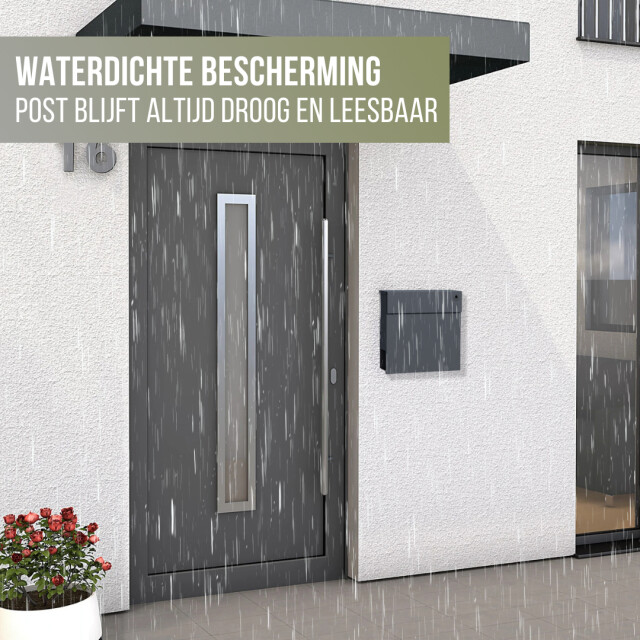 4gardenz ® wandbrievenbus brievenbus staal veilig slot met twee sleutels - 3047837 large